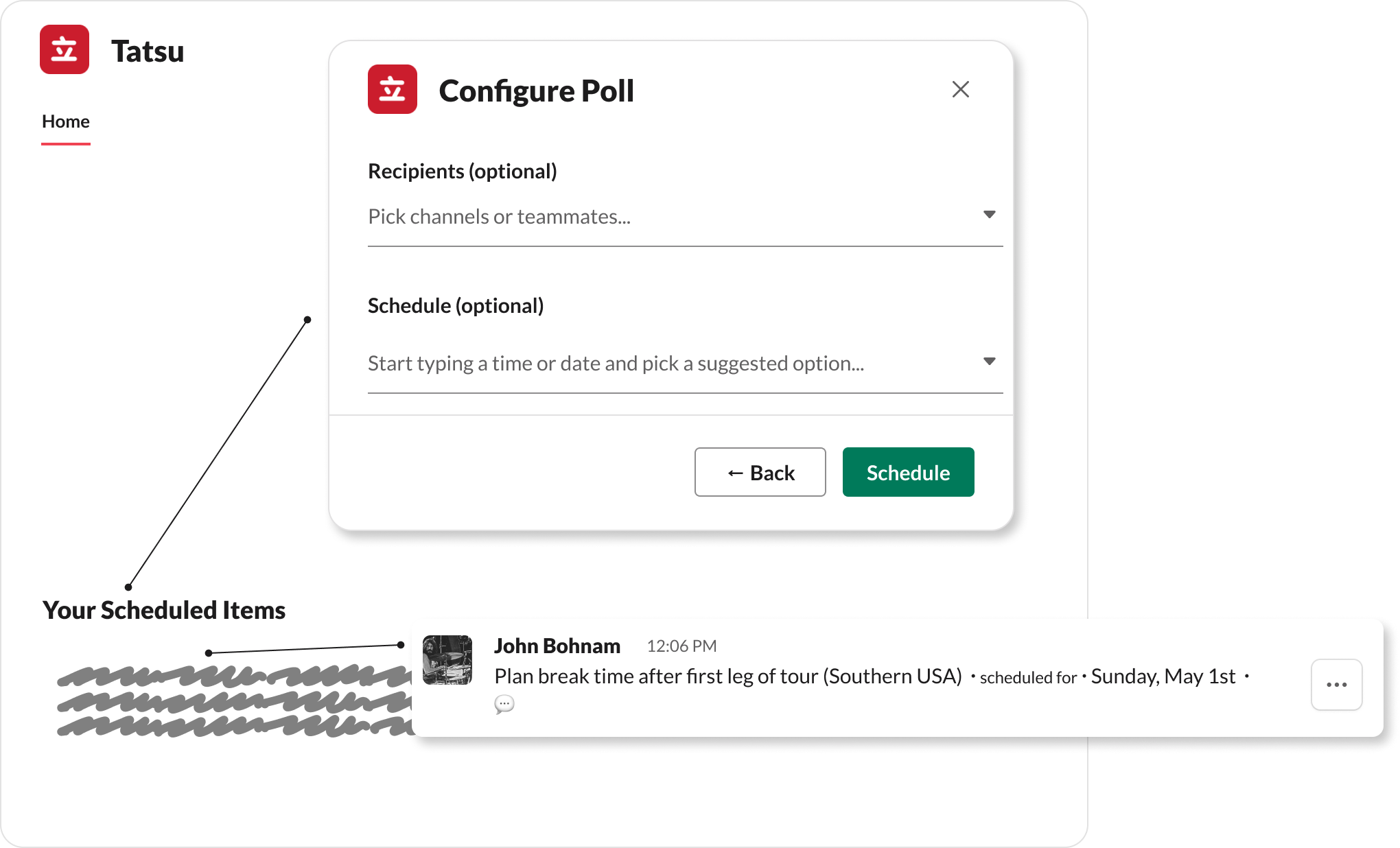 Schedule poll modal